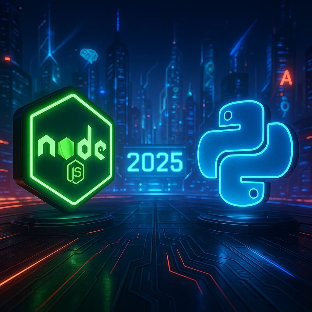 Node.js vs Python comparison illustration