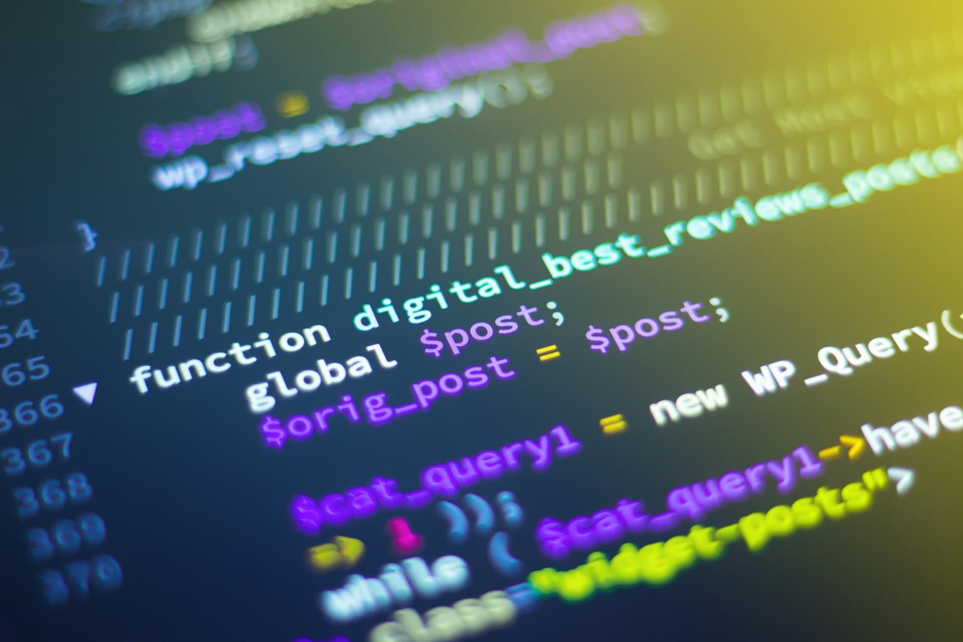 Custom software development interface on screen